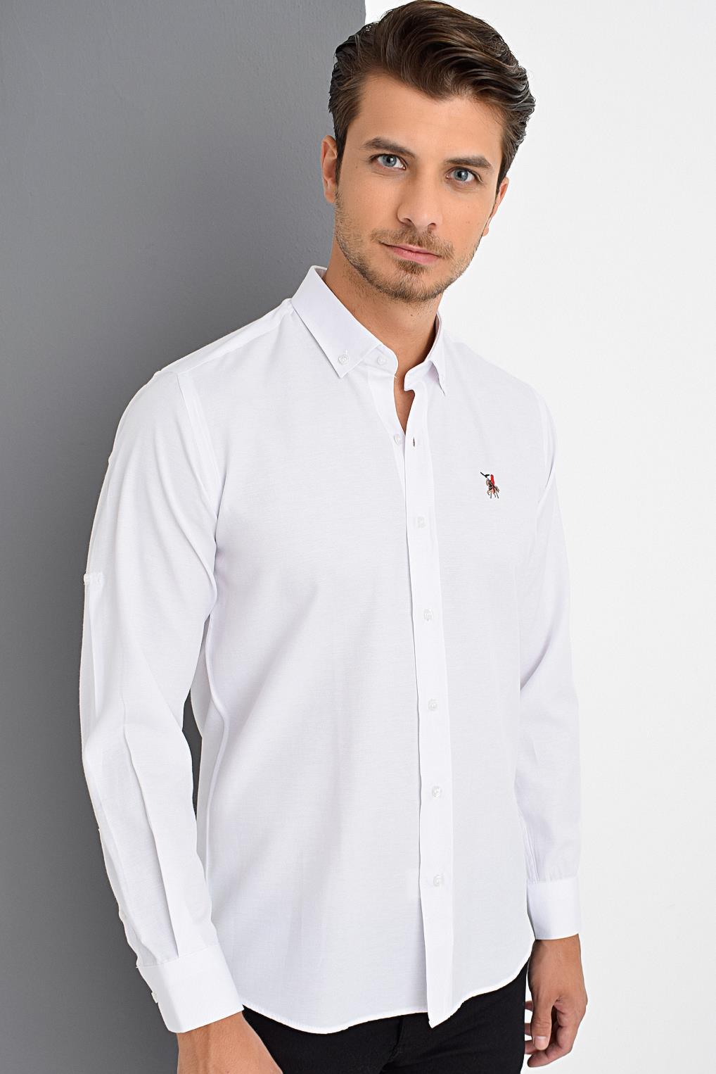 G974 DEWBERRY MEN&#039;S SHIRT-WHITE