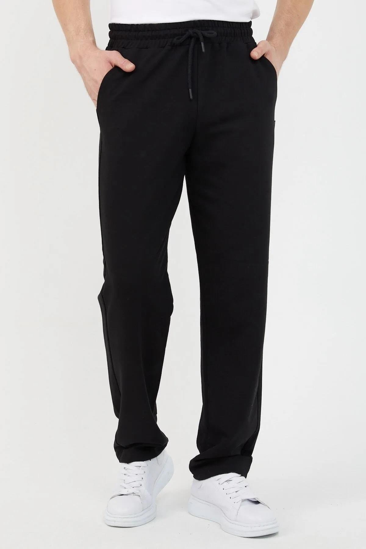 Levně 82904 Dewberry Straight Leg Relaxed Cut Mens Sweatpant-BLACK