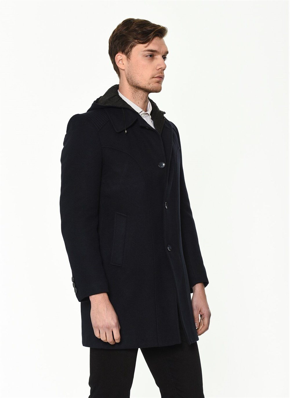 PLT8366 DEWBERRY MEN&#039;S COAT-NAVY BLUE