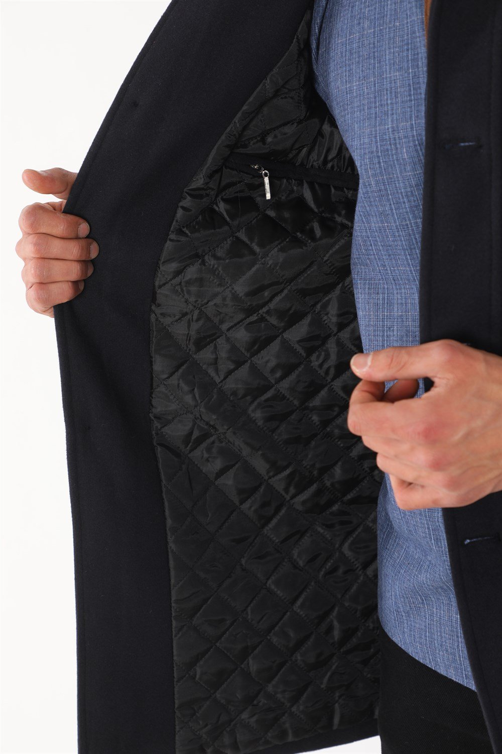 PLT8370 DEWBERRY MEN&#039;S COAT-NAVY BLUE