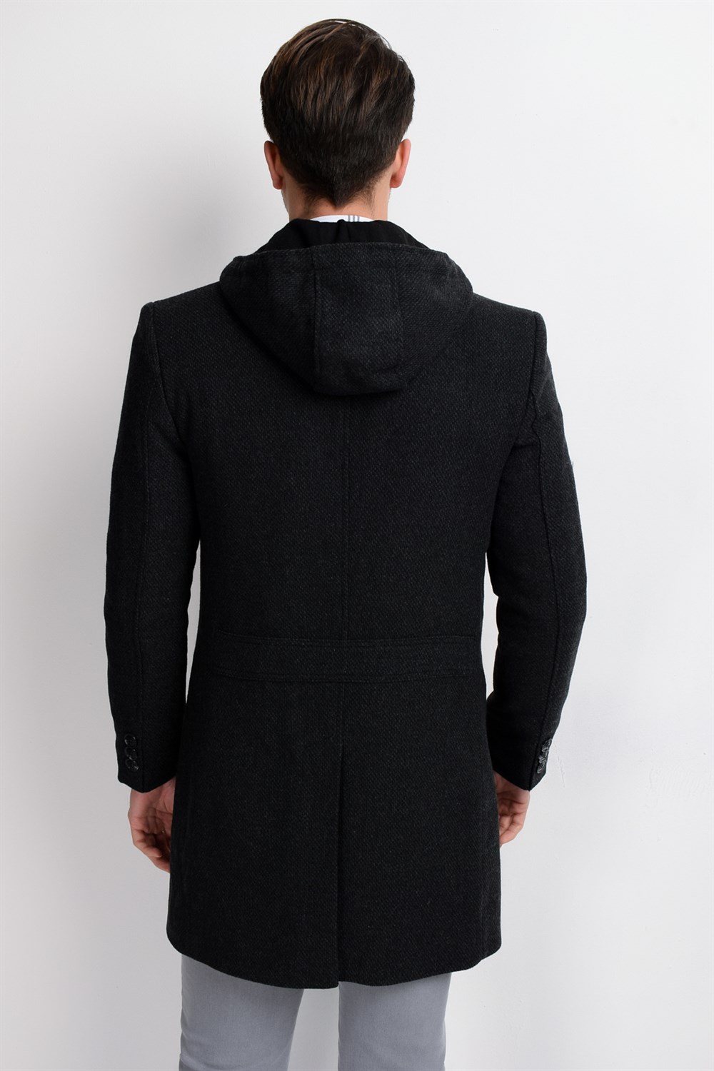 PLT8354 DEWBERRY SLIM-FIT COAT-PATTERNED ANTHRACITE - 1