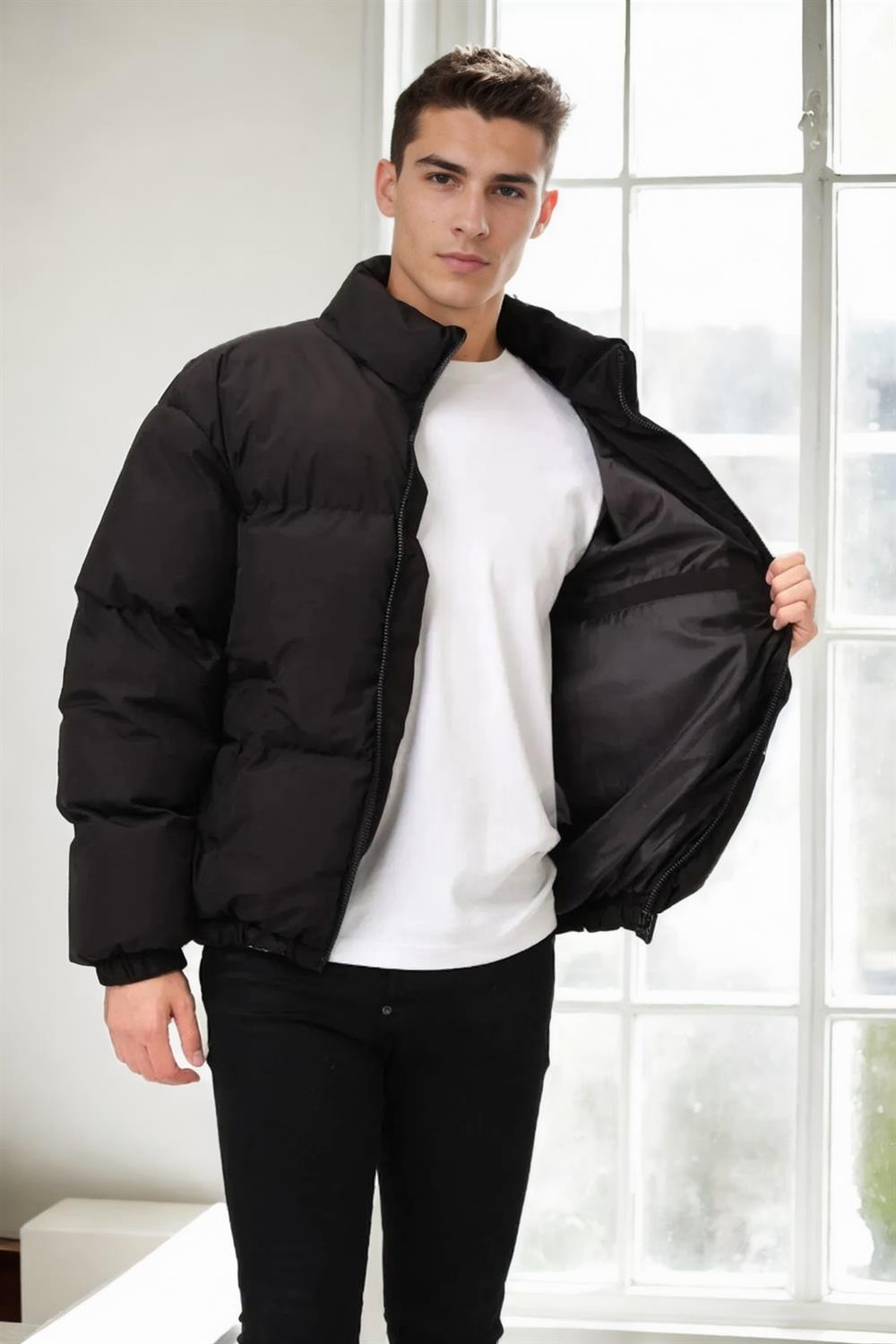 66766 Dewberry Oversize Mens Padding Jacket-BLACK
