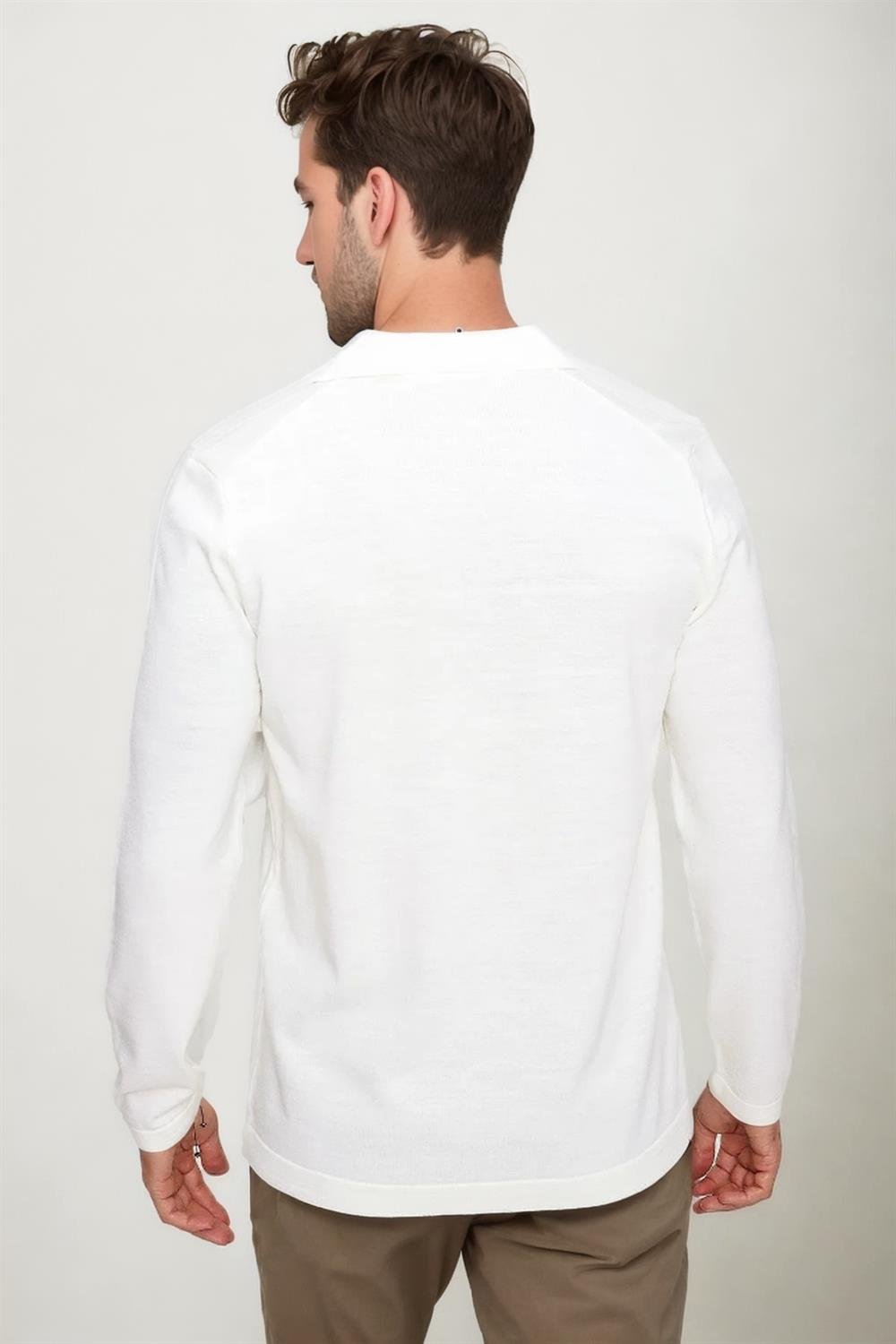 86813 Dewberry Polo Neck Long Sleeve Knitwear-EKRU