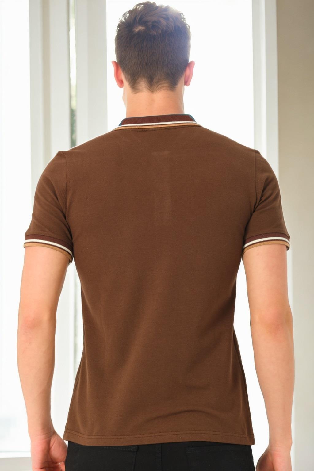 T9594 DEWBERRY MEN'S T-SHIRT-BROWN