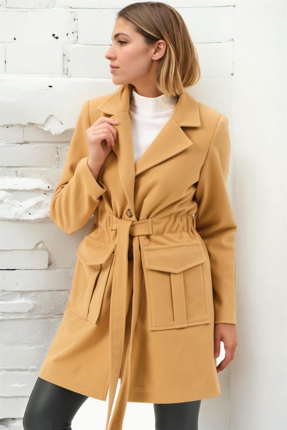 Z9778 DEWBERRY WOMEN'S COAT-CAMEL