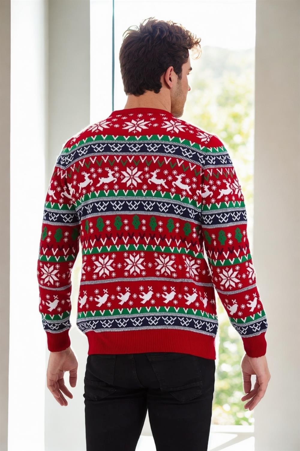 82363 Dewberry Christmas Mens Sweater-RED-1