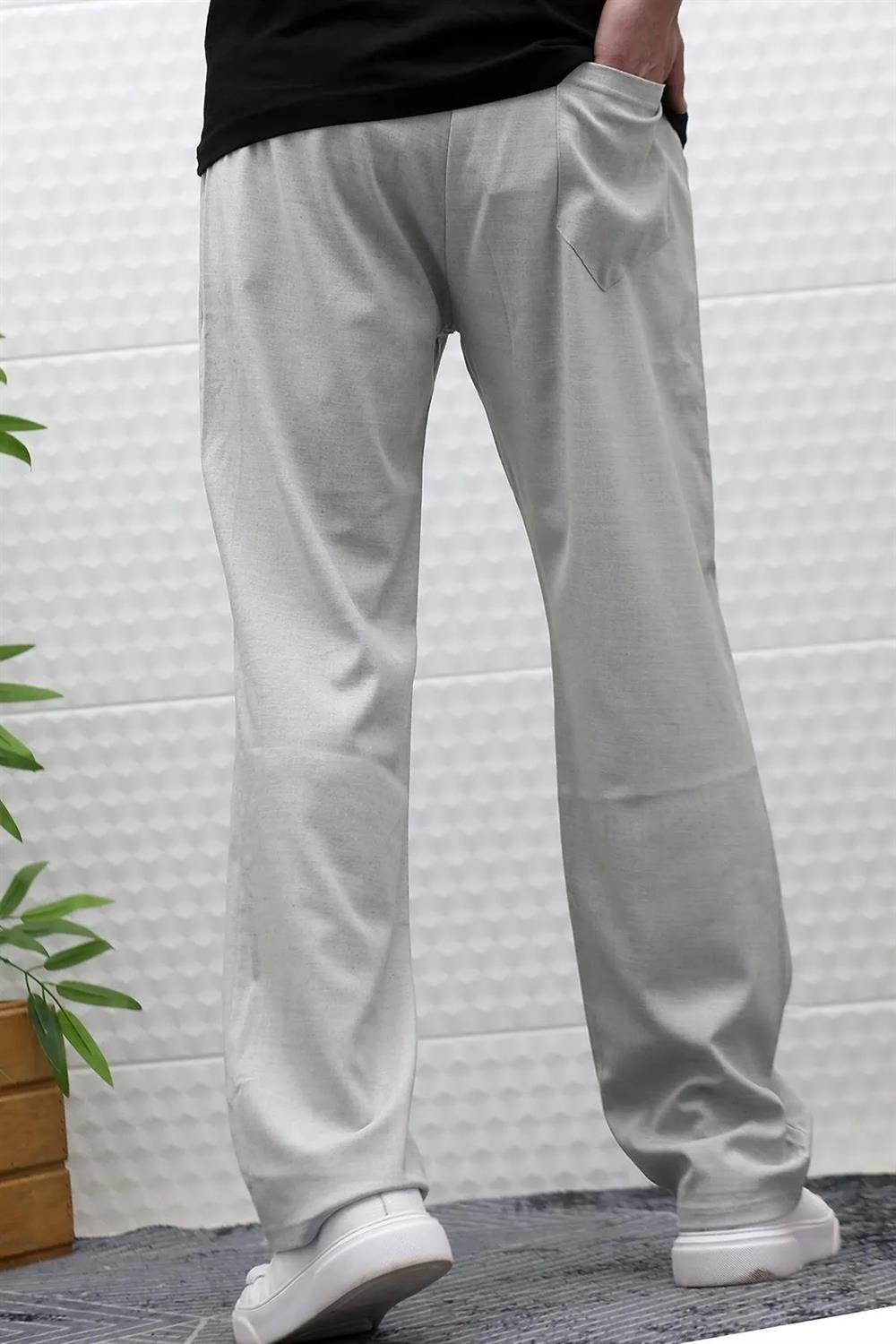 50373 Dewberry Elastic Waist Mens Trousers-GREY