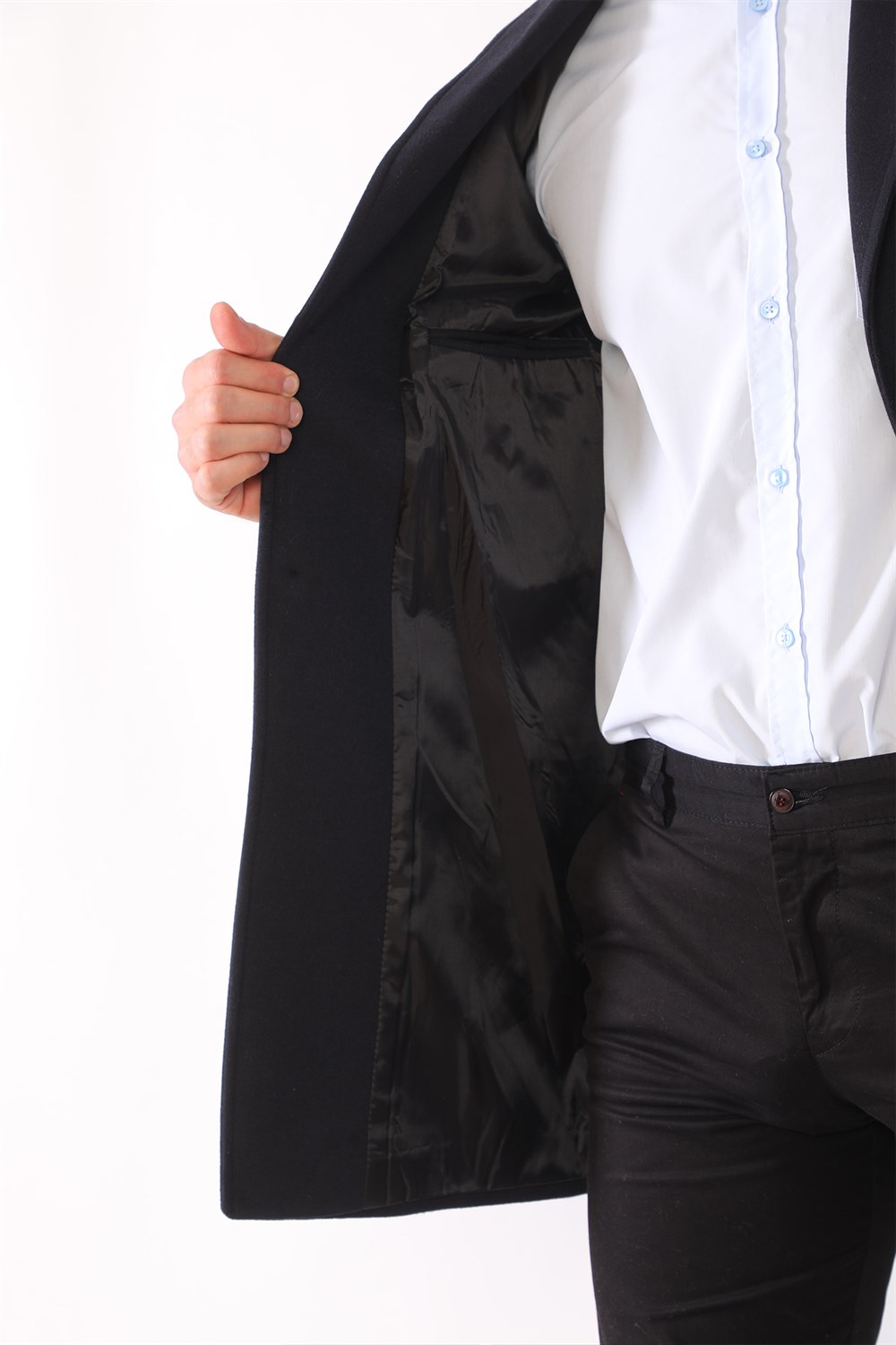PLT8398 DEWBERRY MEN'S COAT-NAVY BLUE