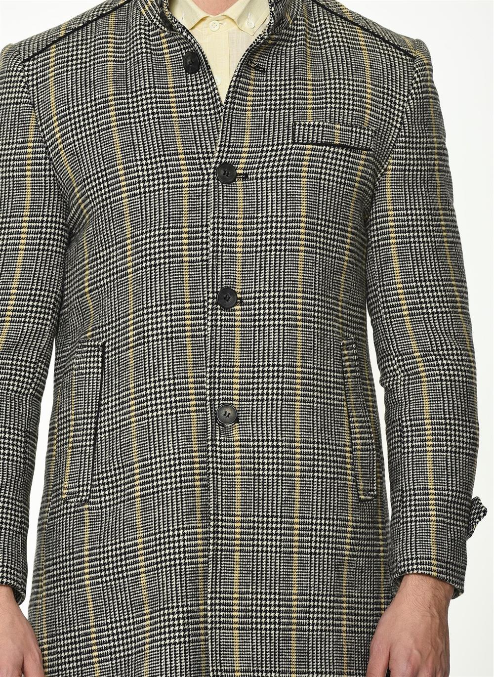 PLT8391 DEWBERRY MEN&#039;S COAT-PLAID GREY
