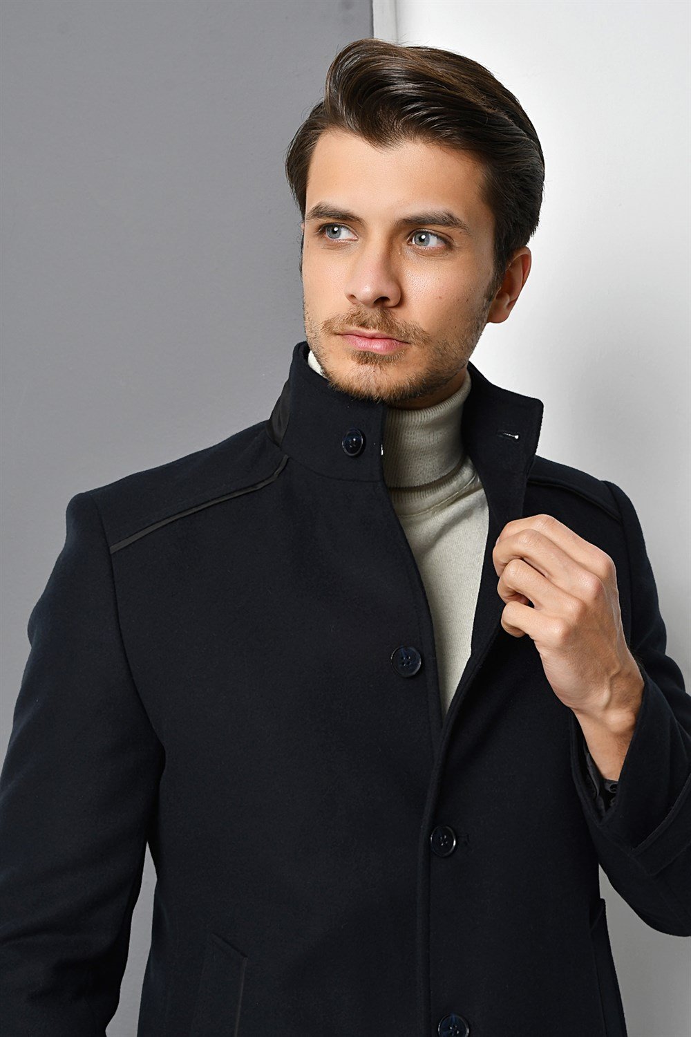 PLT8391 DEWBERRY MEN&#039;S COAT-NAVY BLUE