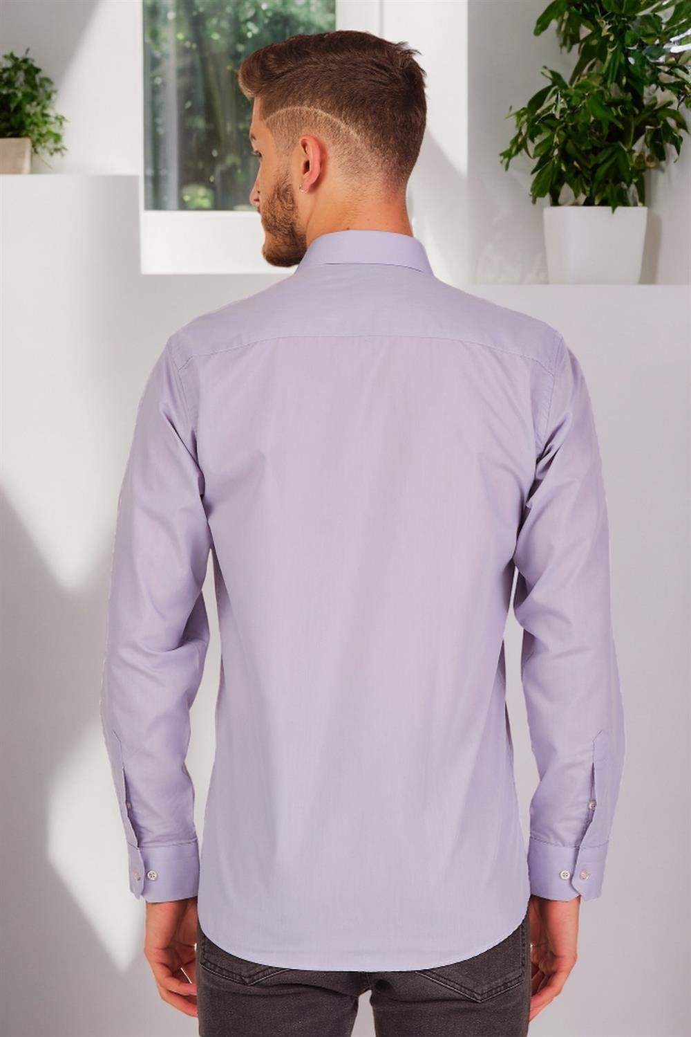 G726 DEWBERRY MEN'S SHIRT-PLAIN LILAC