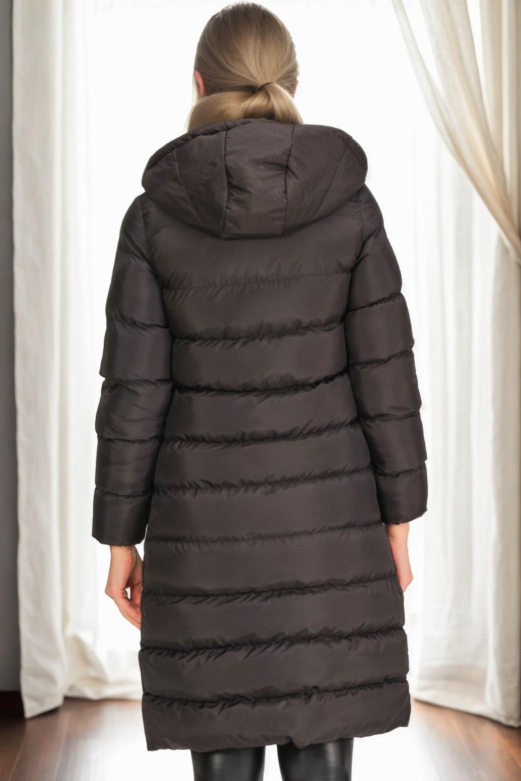 Z6719 DEWBERRY WOMEN'S COAT-BLACK-1