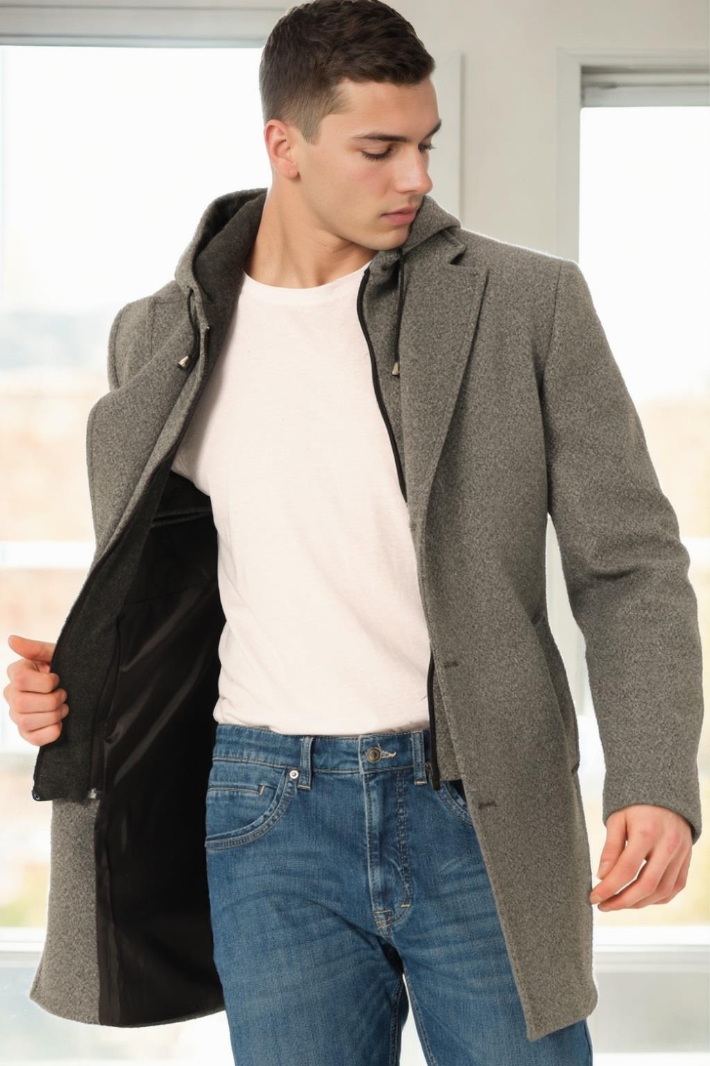 PLT8376 DEWBERRY MEN'S COAT-DARK GREY-2