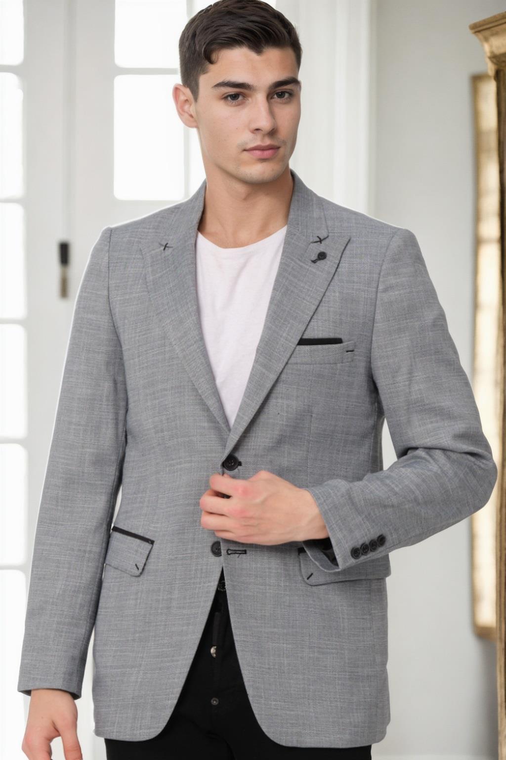 C9058 DEWBERRY MEN&#039;S JACKET-GREY-2
