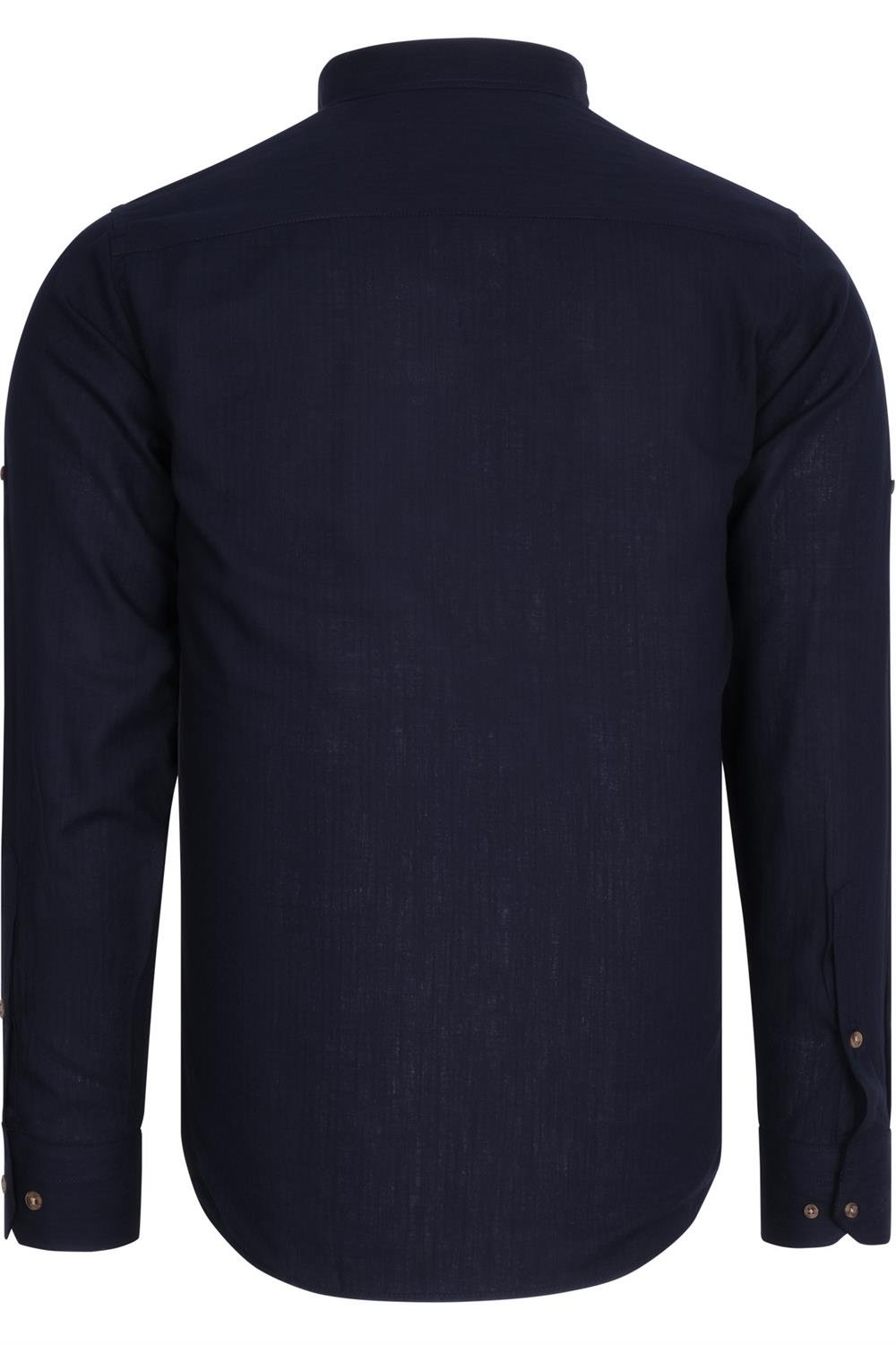 DOUBLE SET G783 DEWBERRY JUDGE COLLAR SHIRT-NAVY - BLACK