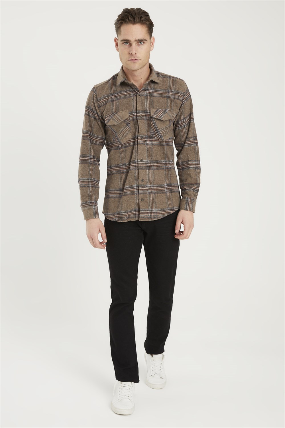 G697 DEWBERRY MEN'S SHIRT-BROWN