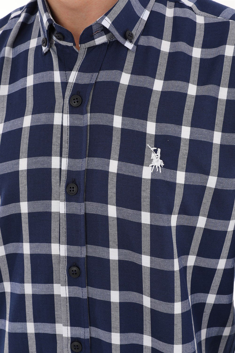 G717 DERBERRY MEN&#039;S SHIRT-NAVY - WHITE