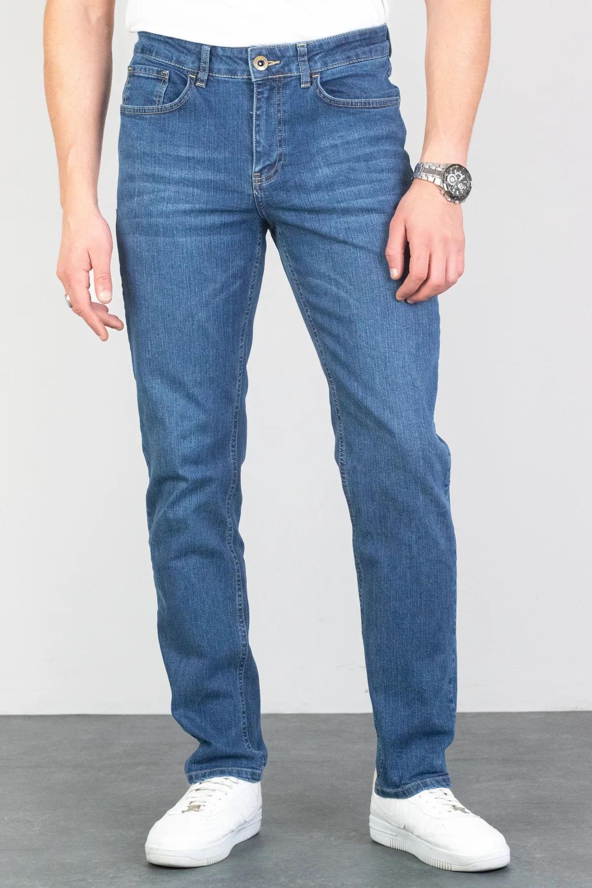 23648 Dewberry Regular Fit Stretchy Hlt Denim Mens Jeans-LIGHT BLUE