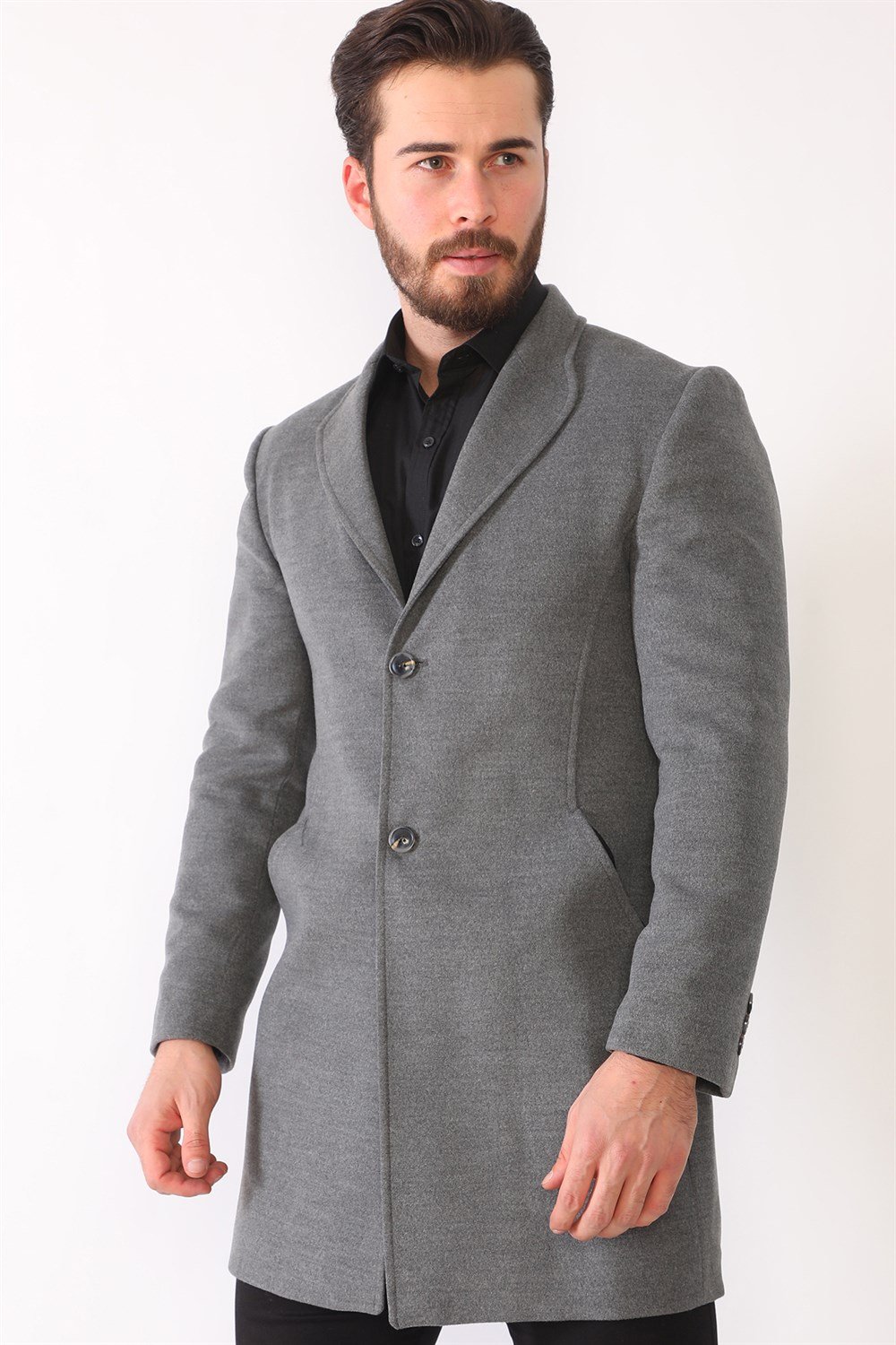 PLT8398 DEWBERRY MEN&#039;S COAT-DARK GREY