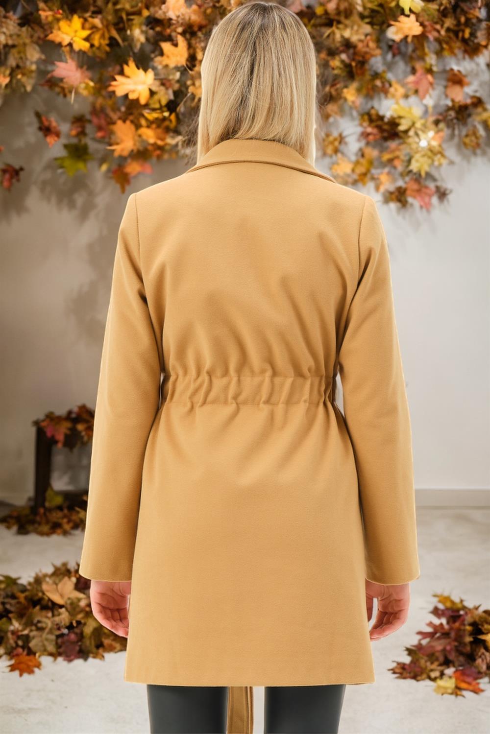 Z6778 DEWBERRY WOMEN'S COAT-LIGHT CAMEL