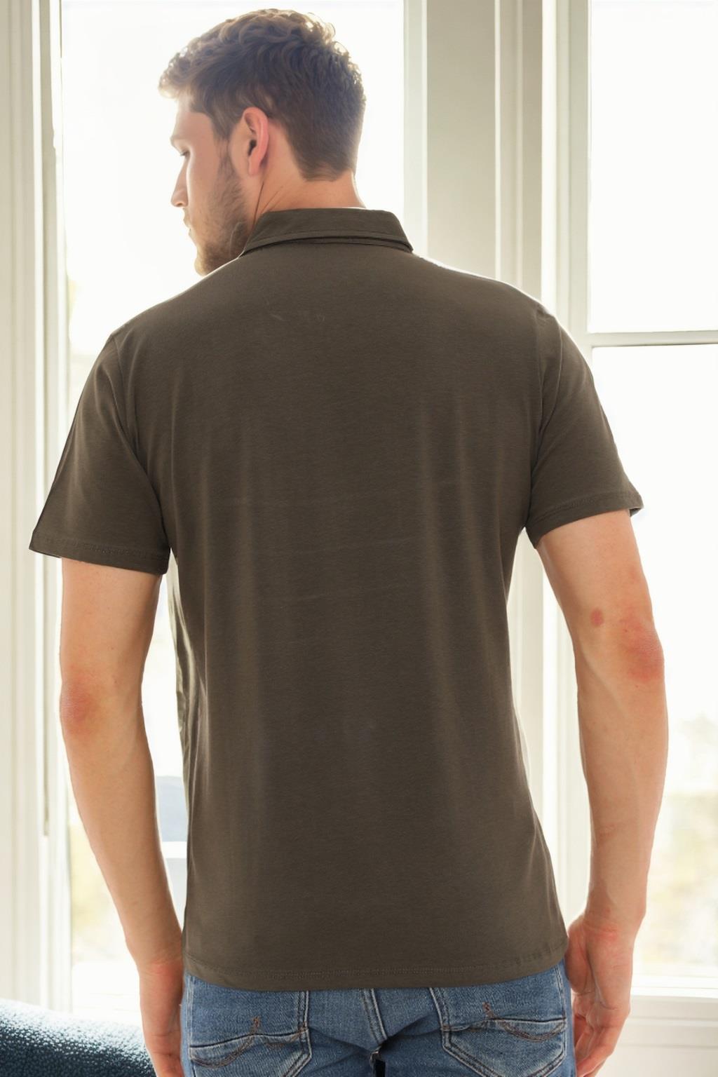 T9583 DEWBERRY MEN'S T-SHIRT-KHAKI