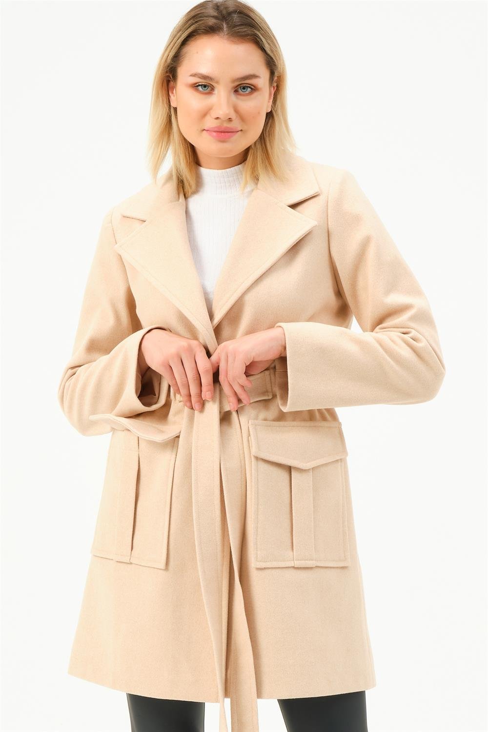 Z6778 DEWBERRY WOMEN'S COAT-BEIGE