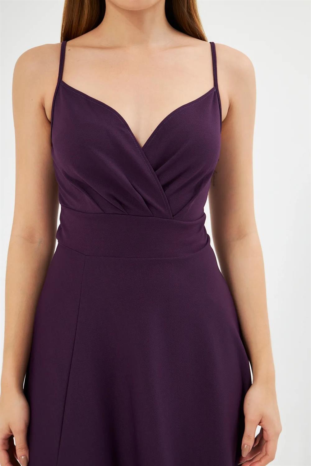 74886 Dewberry Rope Strap Slit Evening &amp; Graduation Dress-MOR