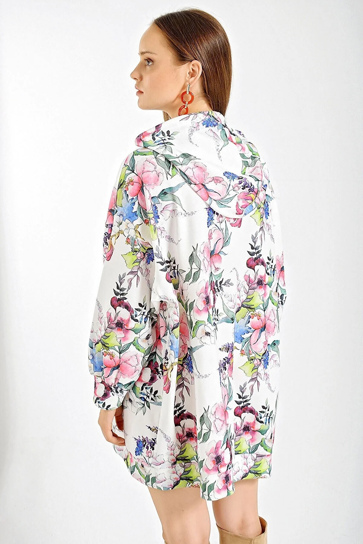 Bigdart 4125 Oversize Sweat Dress - White