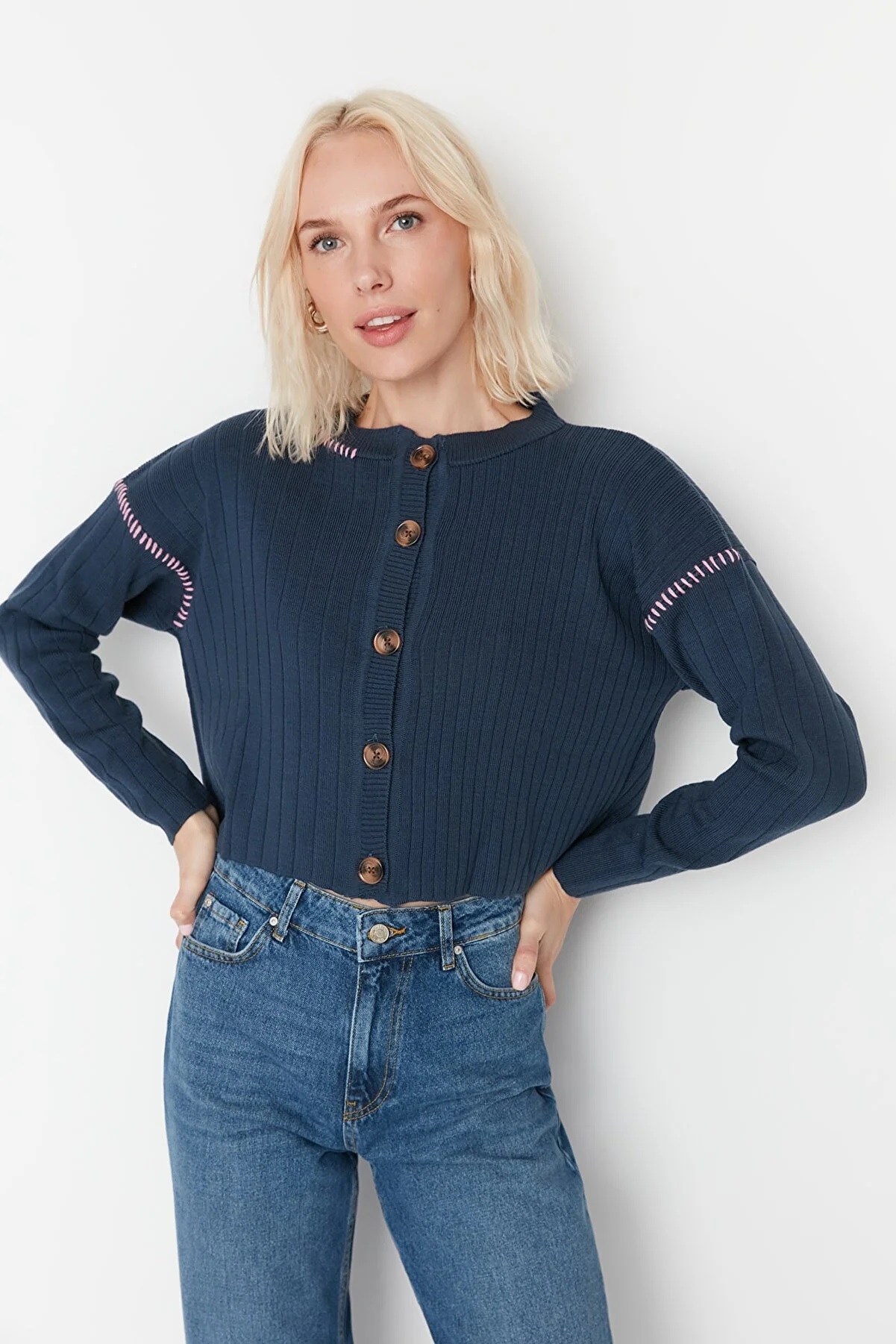 Trendyol Cardigan - Blau - Regular fit