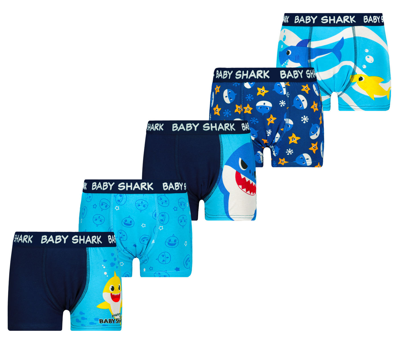 Levně Chlapecké boxerky Baby Shark 5 Pack - Frogies
