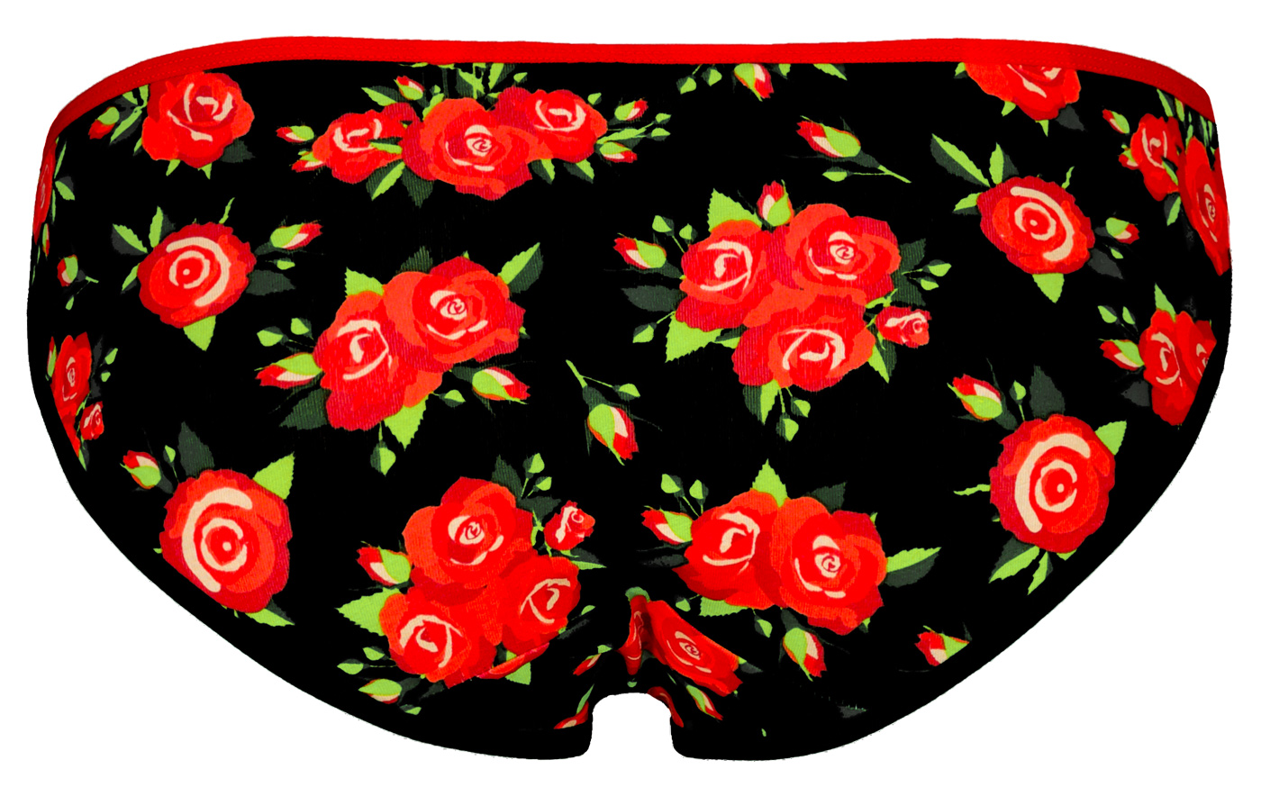 Women's panties Frogies Black Red Rose