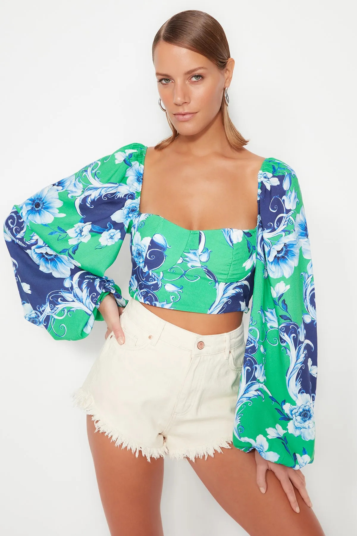 Dámský Crop Top Trendyol Floral