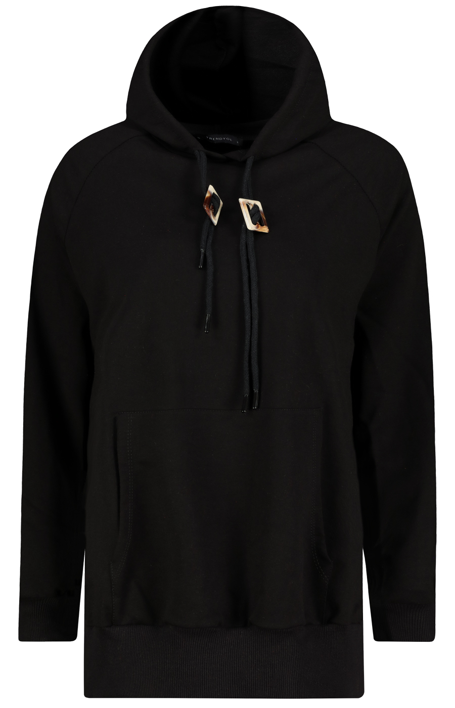 Trendyol Black Oversize Hoodie Sports Slim Sweatshirt