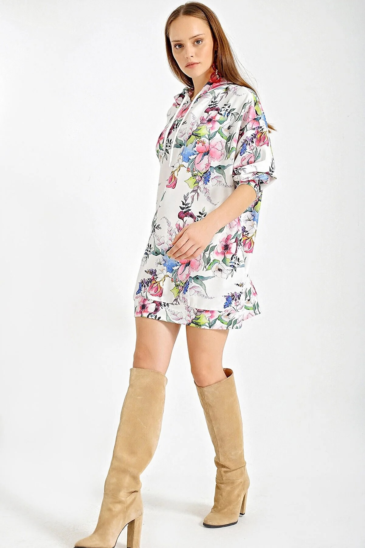 Bigdart 4125 Oversize Sweat Dress - White