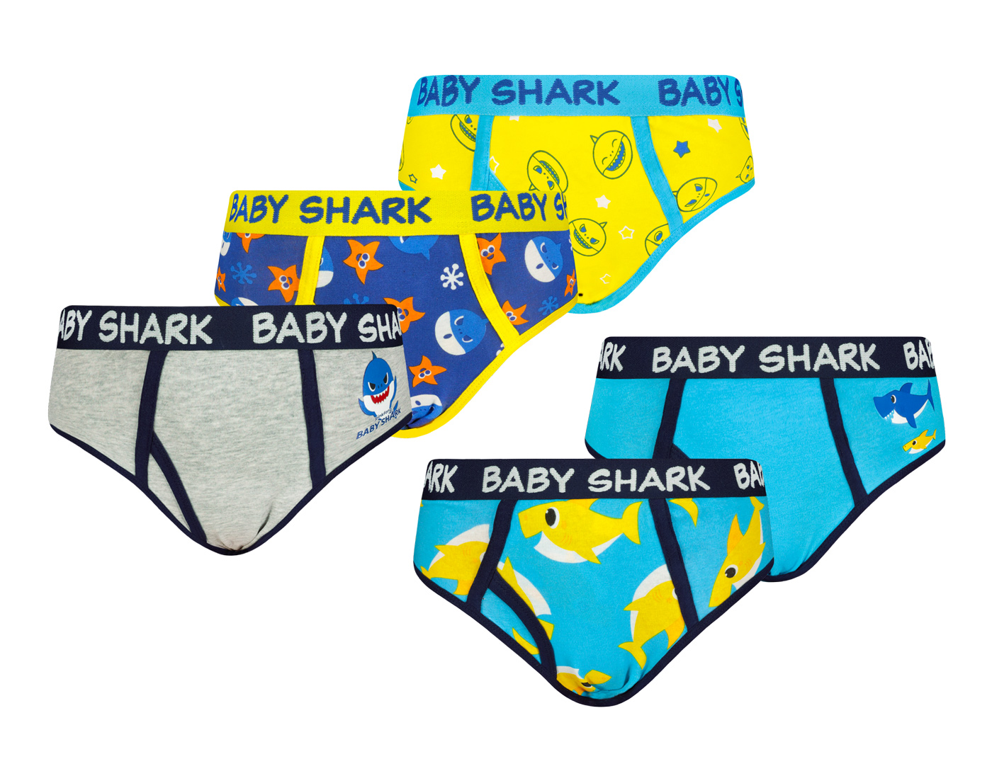 Levně Chlapecké slipy Baby Shark 5 Pack - Frogies