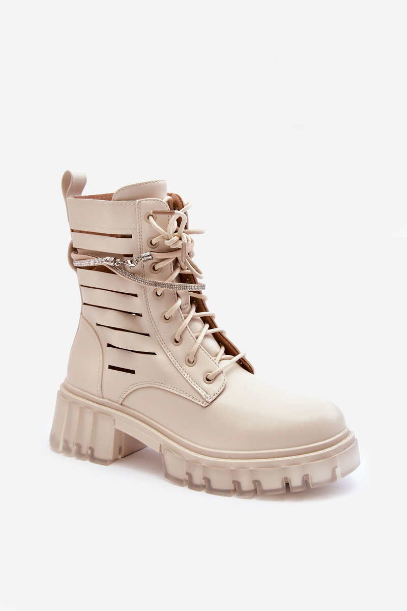 Fashionable work shoes with decorative band Beige Rocky