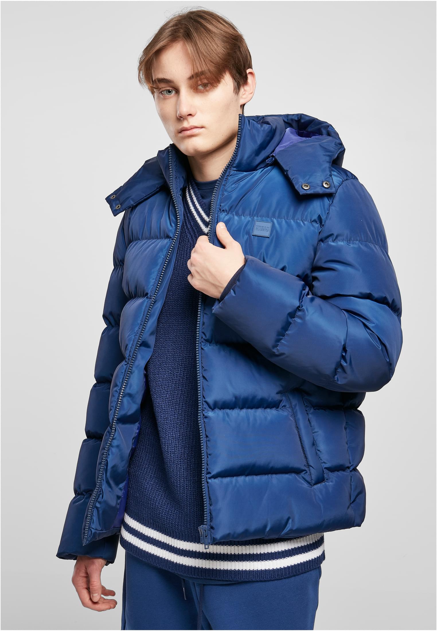 Puffer Jacket With Hood Spaceblue