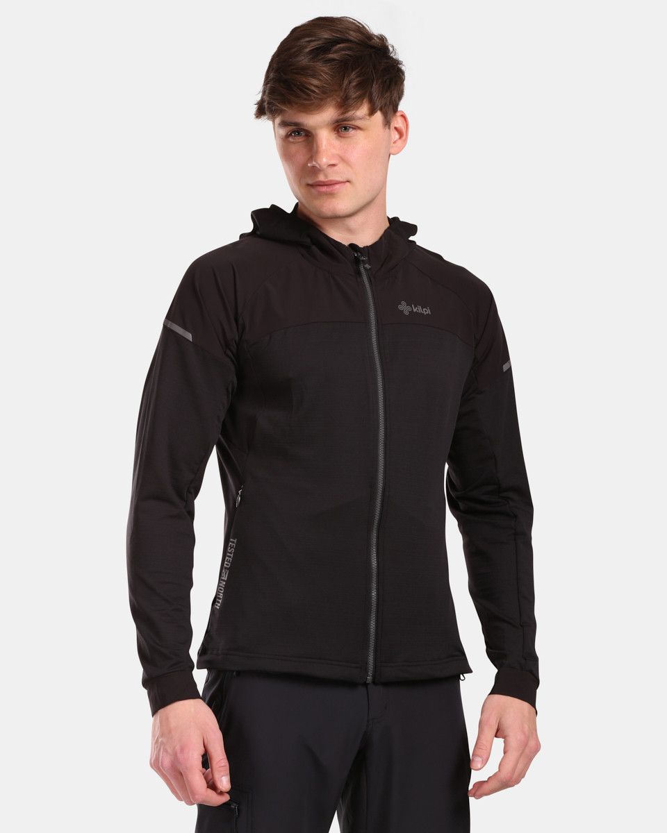 Men's Stretch Hooded Sweatshirt Kilpi MEMPHIS-M Black