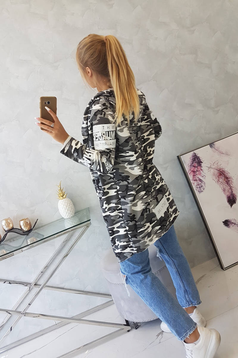 Coatee cu subtitrare gri+negru
