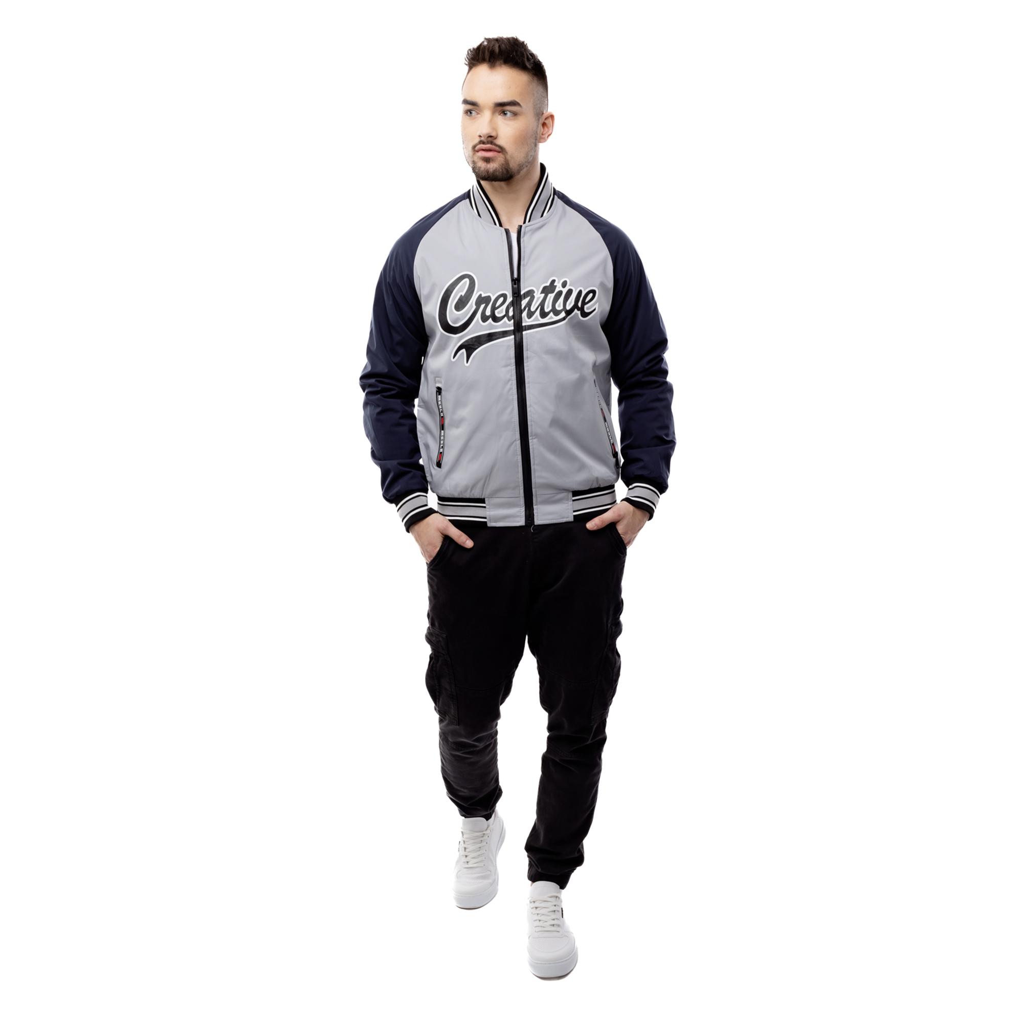 Men Baseball Jacket GLANO - gray
