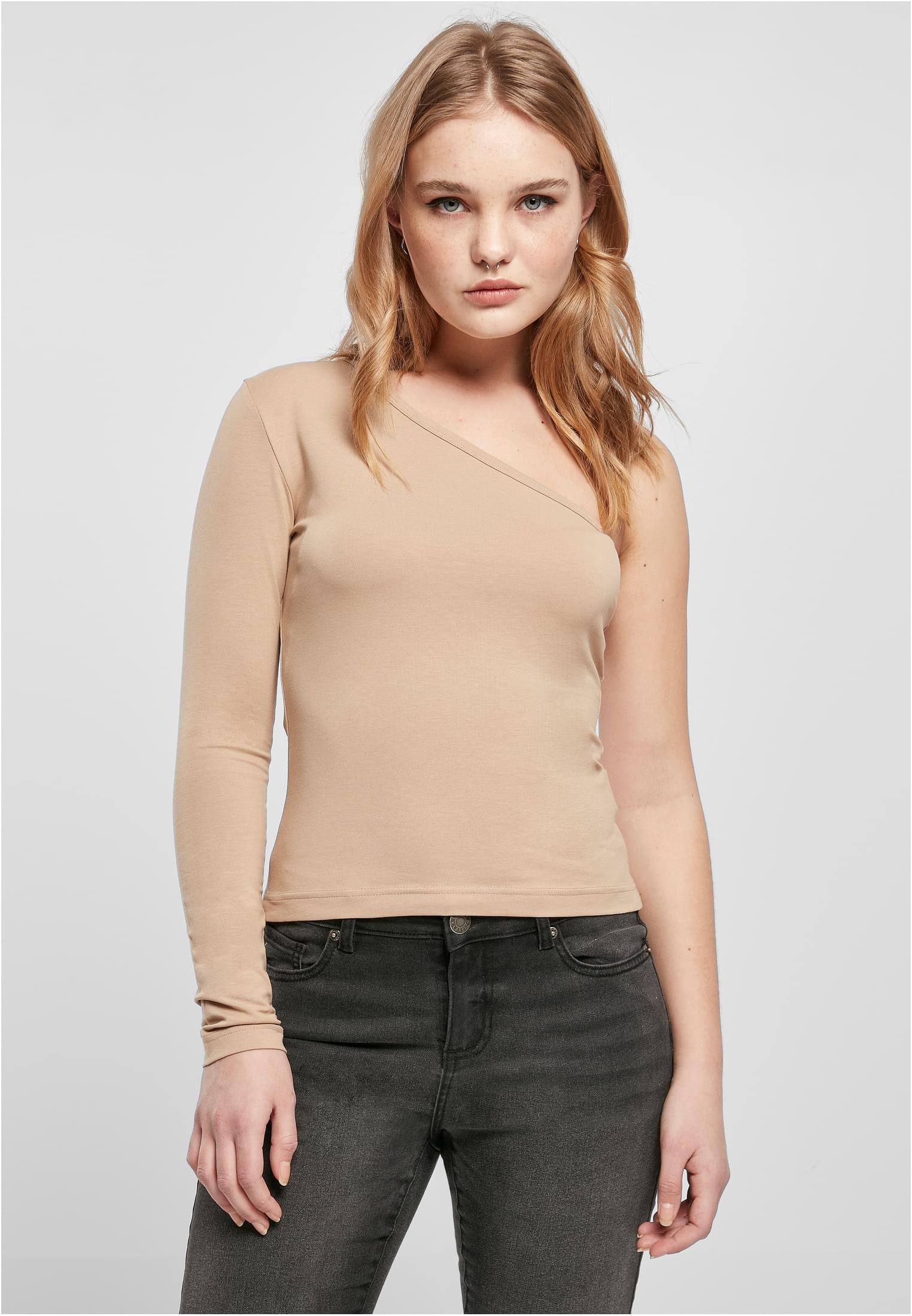 Women's Asymmetrical Long-sleeved Bundle Beige