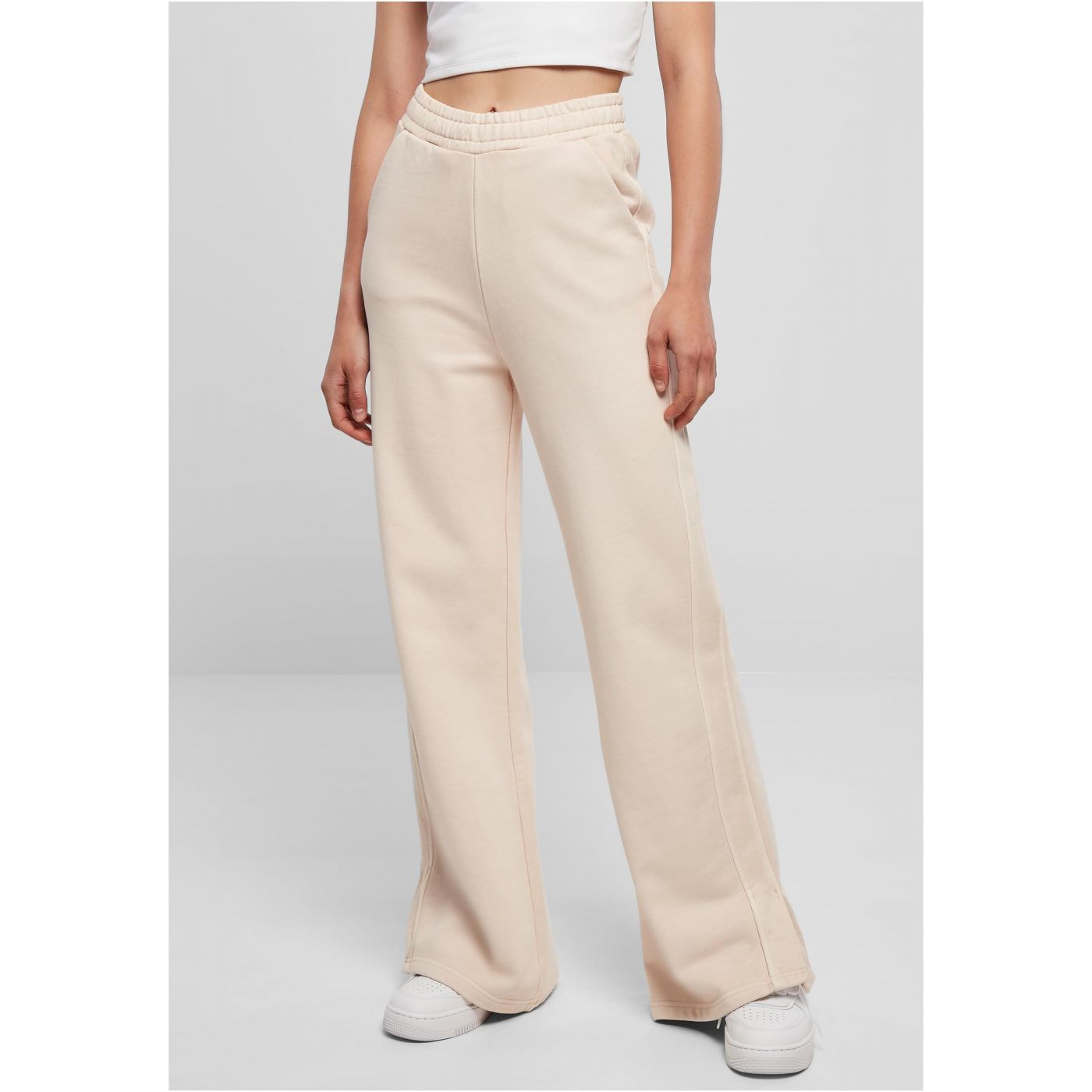 Dámské Kalhoty Heavy Terry Garment Dye Slit Pants Růžové