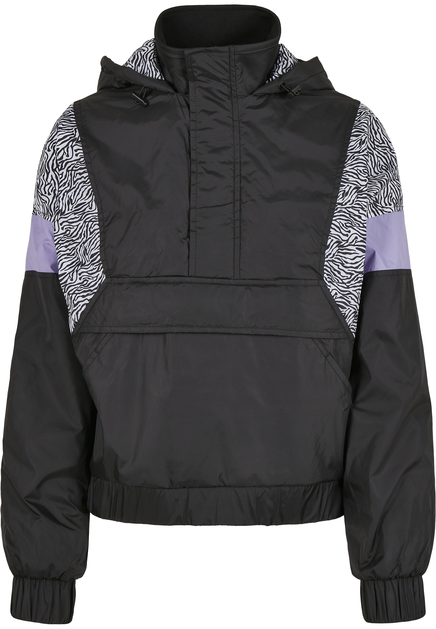 Women’s AOP Mixed Pull Over Jacket Black/Zebra