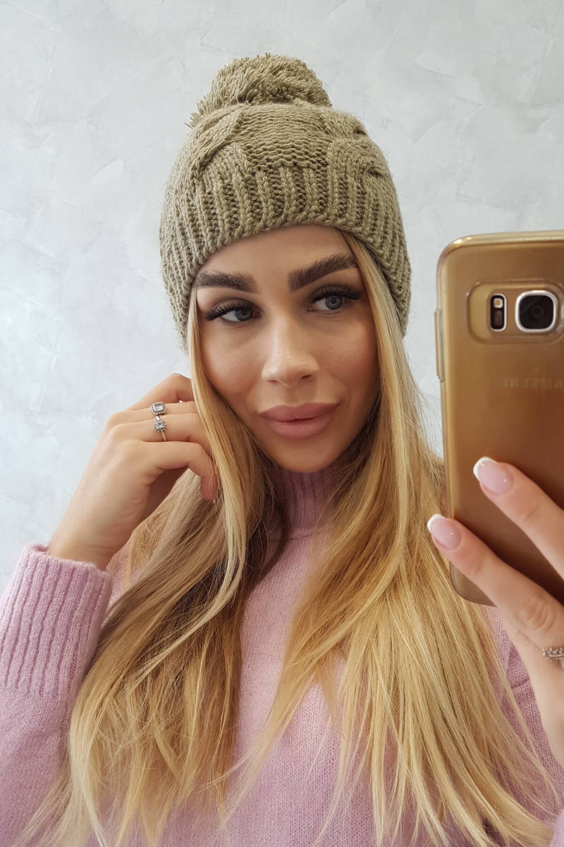 Fleece beanie Stefania K278 light khaki