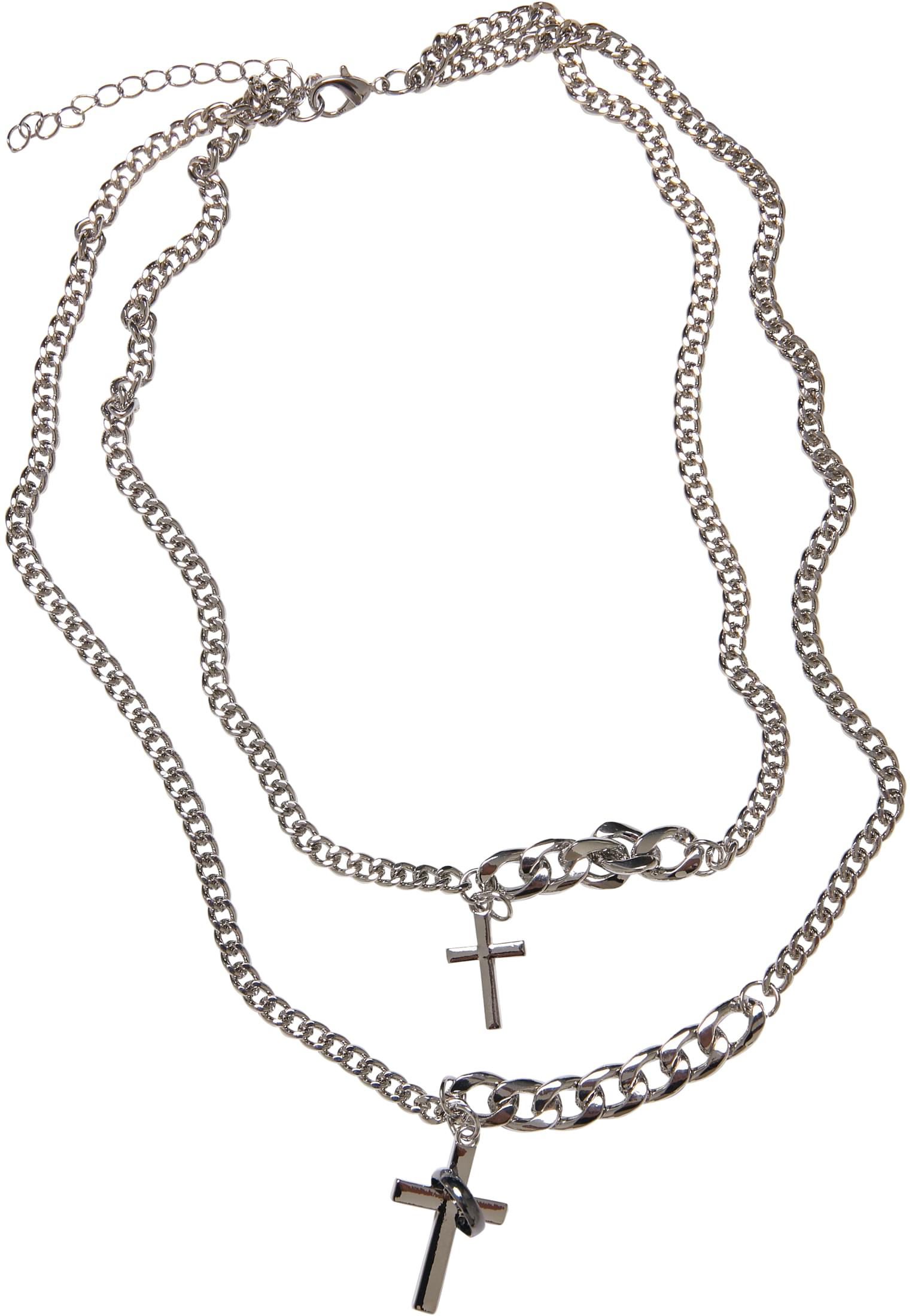 Necklace with various chains - silver colors