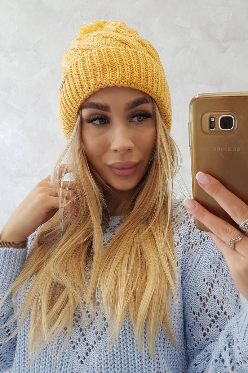 Beanie with fleece Wanda K281 yellow