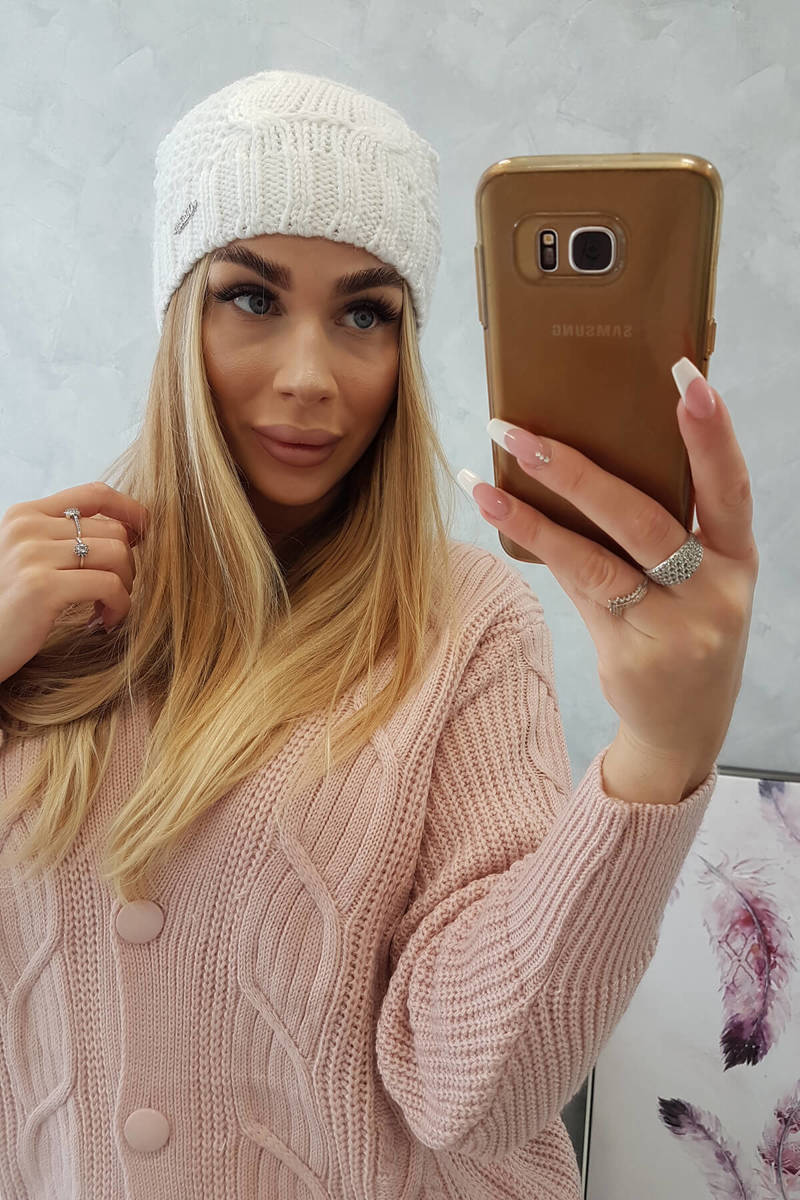 Beanie with fleece Karolina K243 white