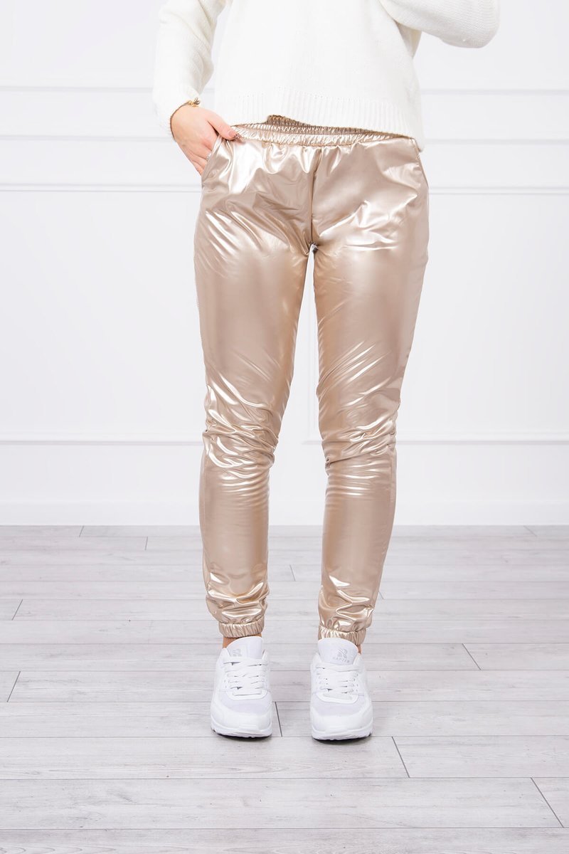 Two-layer Trousers With Beige Velour