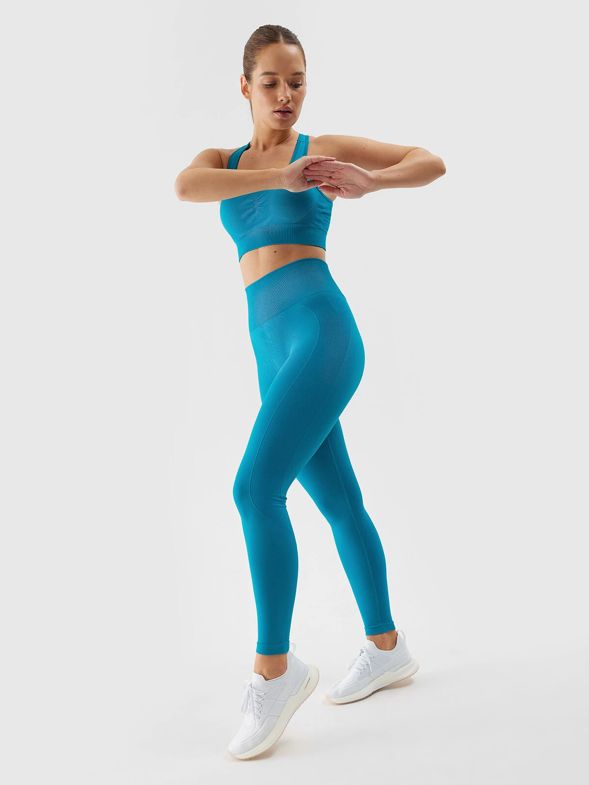 Women's 4F Sports Seamless Leggings - Turquoise