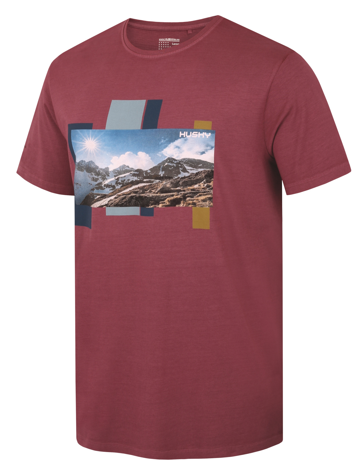 Men's cotton T-shirt HUSKY Tee Skyline M burgundy